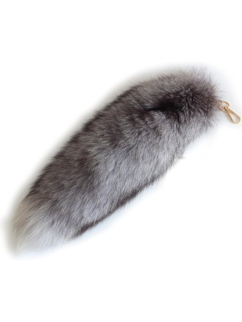 Super Huge Fluffy Real Fox Tail Fur Blue Keychain Pendant Halloween Cosplay